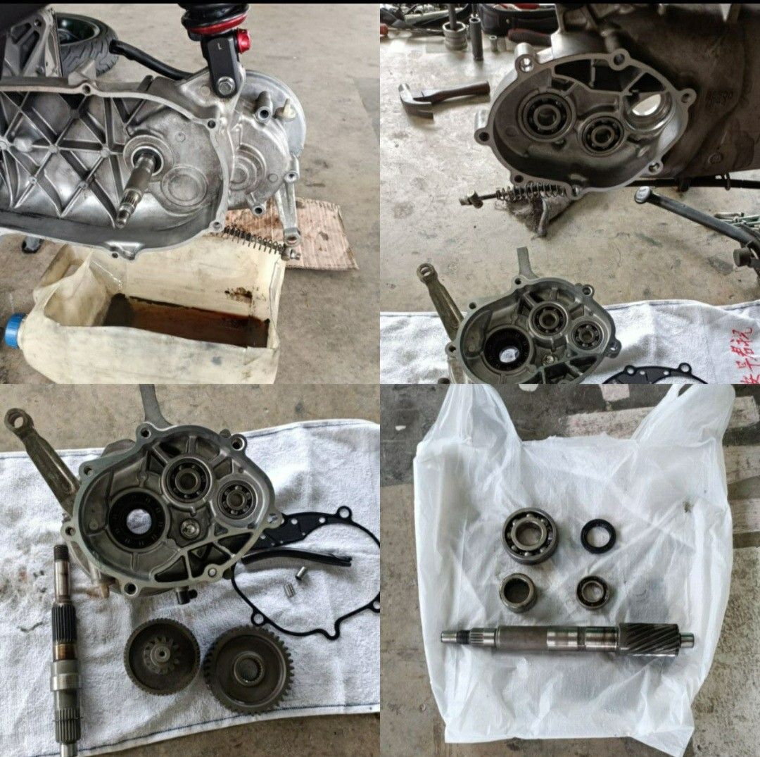 Troubleshoot Aerox V1, weird sound at gear box. Check and found the clutch rotor bearing