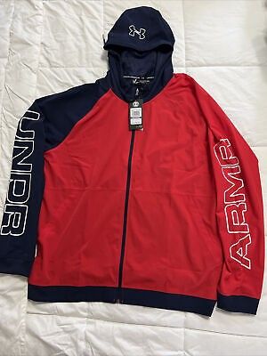 Under Armour Red Blue Full Zip Up Track Jacket Men s Fashion