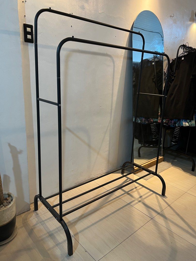 Used Clothes Rack Double Black, Furniture & Home Living, Home Improvement & Organization