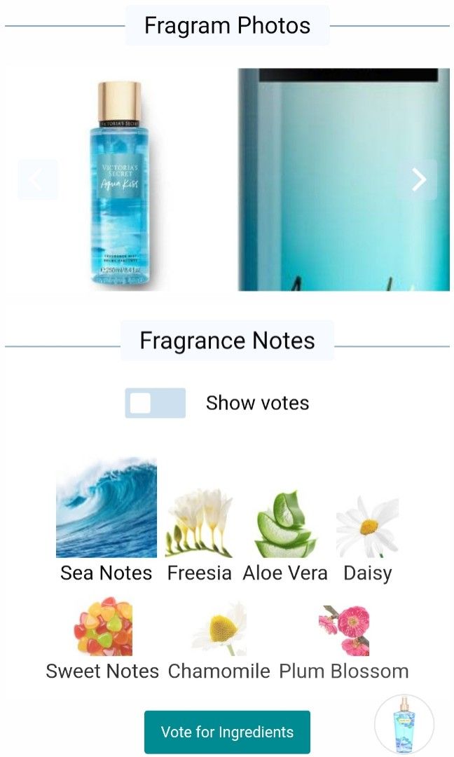 Victoria secret sales aqua kiss notes