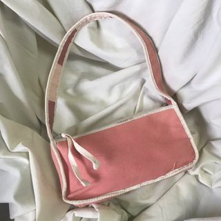 Victoria’s Secret Baby Pink Canvas Casual Baguette Bag