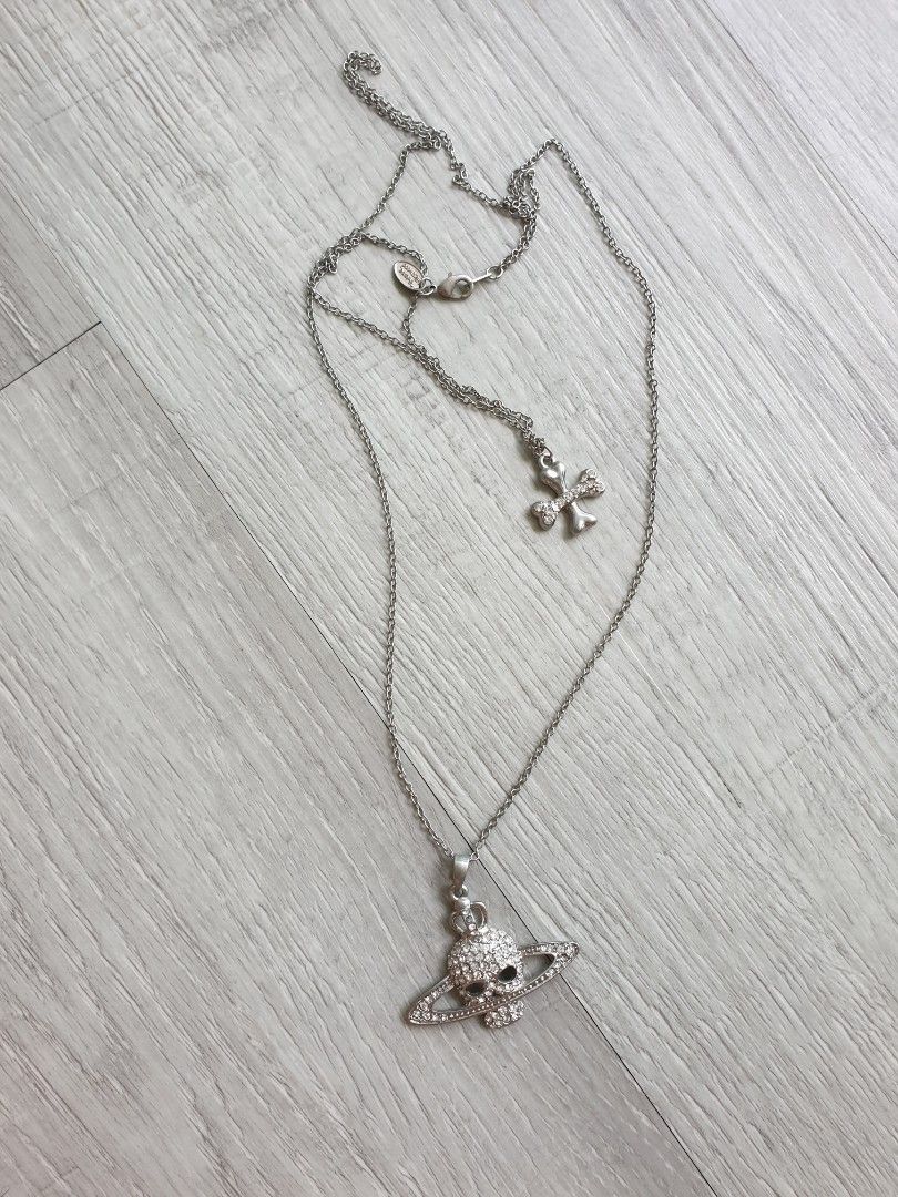 Vivienne Westwood Skull Cross Necklace, Women's Fashion, Jewelry ...