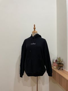 WINTER TIME thick jacket “unlimited” black oversized double layered fleeced hoodie