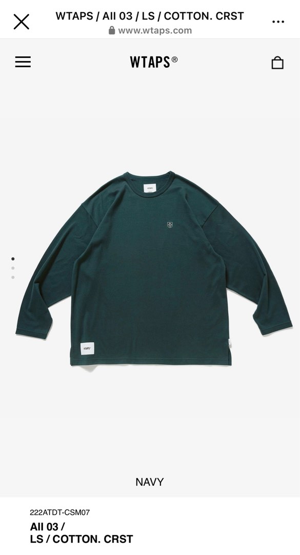 WTAPS All 03 / LS / COTTON. CRST Size 02 M Long Sleeve (Brand New