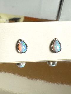 歐泊 澳寶 水滴 ／星月 耳環 耳針 耳釘 純銀 925 sterling silver stud earrings ( opal )64208540630914110