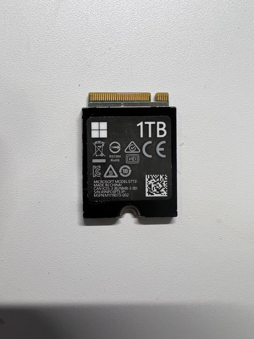 全新SSD 1TB M.2 NVMe 2230 Microsoft surface Pro 用, 電腦＆科技