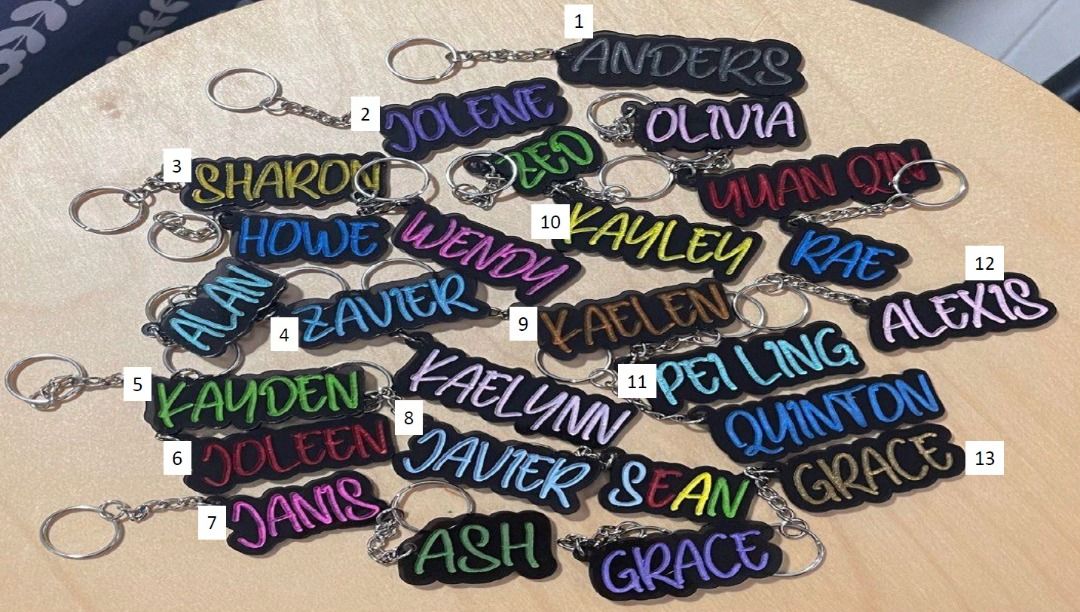 Acrylic Name Keychain Luggage Tag Keyring, Hobbies & Toys, Stationery