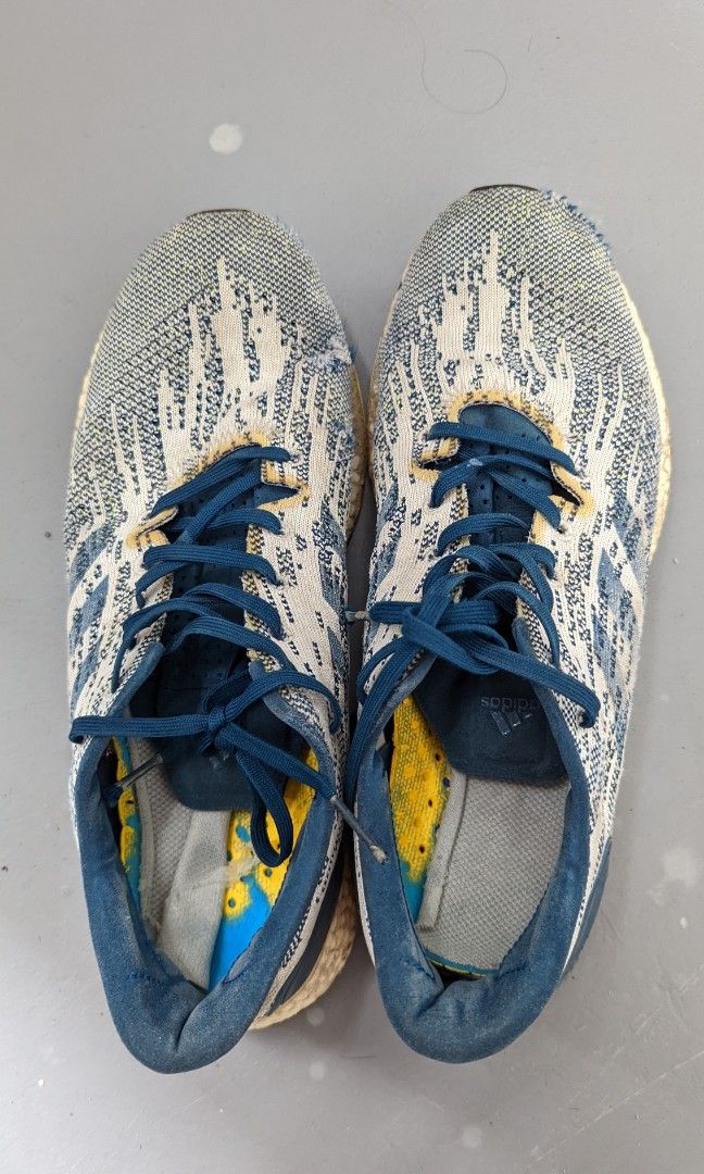 Adidas Running Shoes White Blue Pureboost Boost Men s Fashion Footwear Sneakers on Carousell