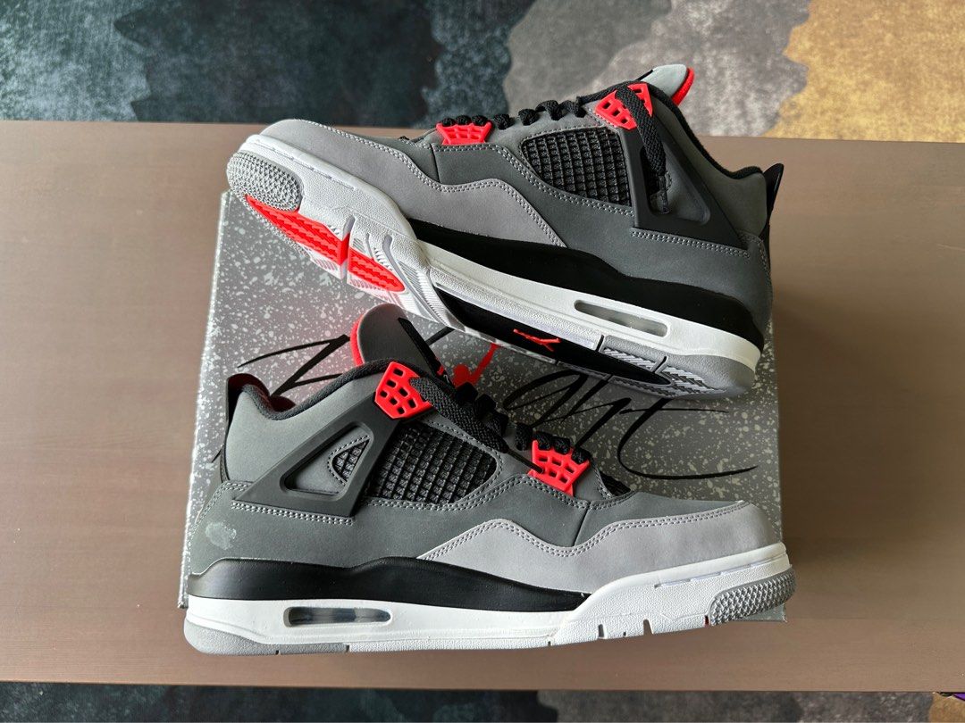 Air Jordan 4 Infrared, Men's Fashion, Footwear, Sneakers on Carousell