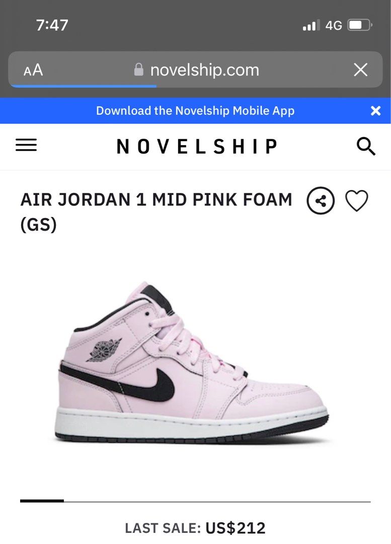 Air jordan 1 mid pink foam online