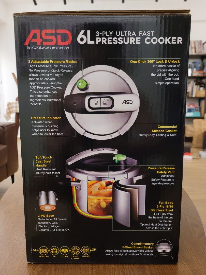 ASD 3Ply Ultra Fast Pressure Cooker, TV & Home Appliances, Kitchen
