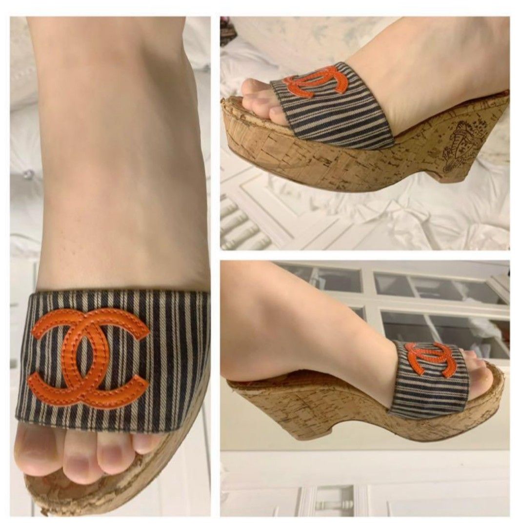 Authentic Chanel Platform Sandals