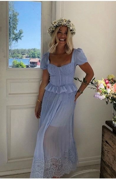Self portrait short new arrivals sleeve chiffon midi dress