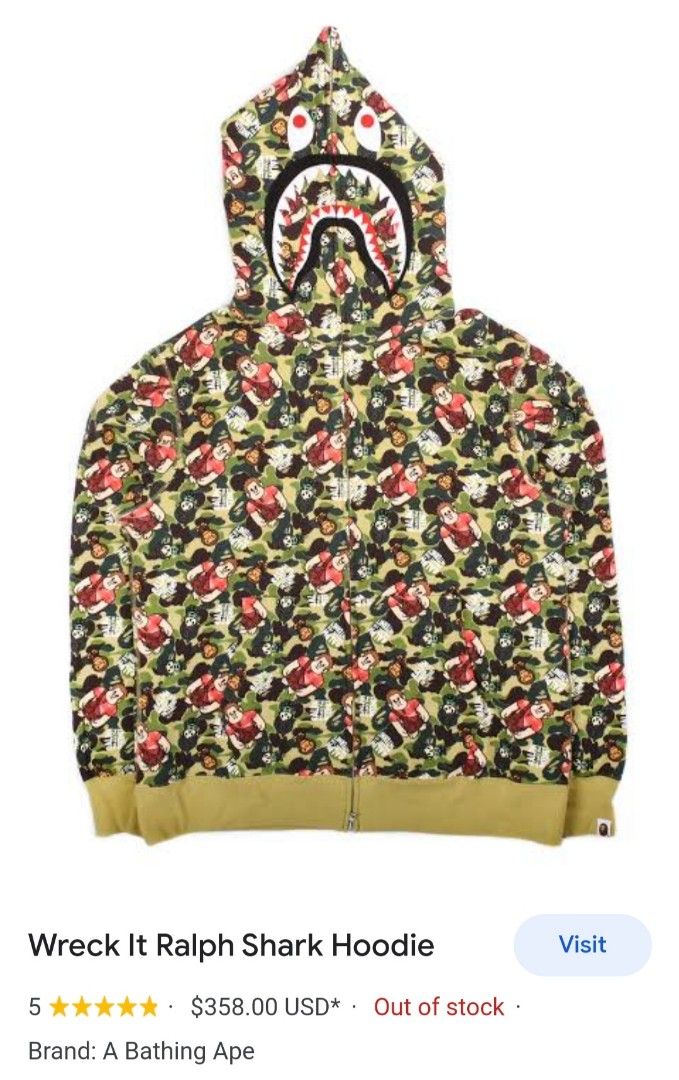 Wreck it ralph bape hoodie clearance