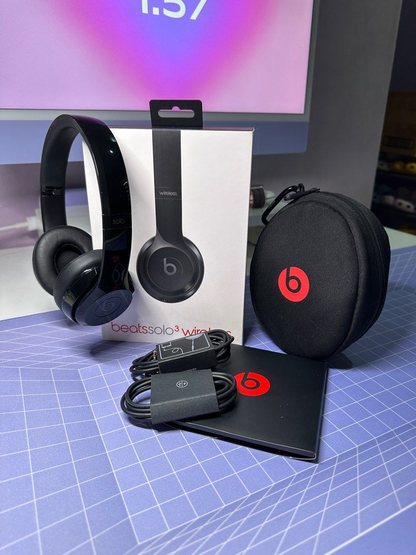 Beats Solo3 Wireless Headphones Gloss Black, Audio, Headphones