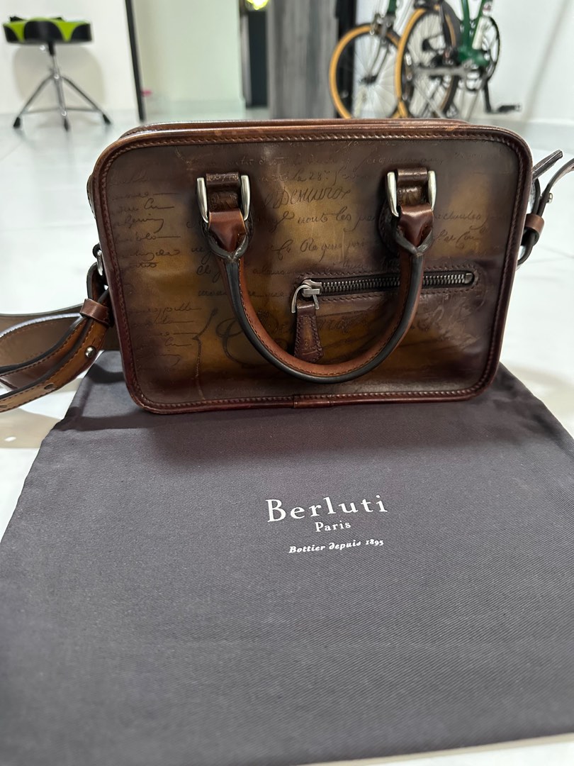 Berluti Un Jour Gulliver Scritto Leather Messenger, Luxury, Bags  Wallets  on Carousell
