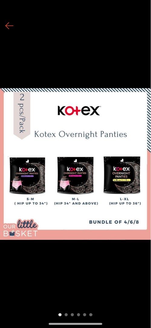BN KOTEX OVERNIGHT PANTIES (can be used for post partum MATERNITY), Beauty  & Personal Care, Sanitary Hygiene on Carousell