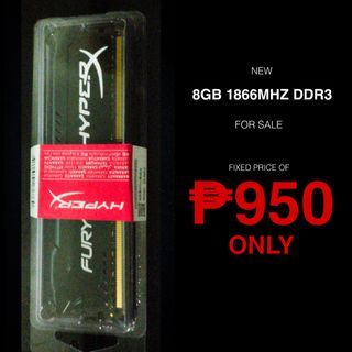 Bnew Kingston HyperX Fury 8gb (1x8gb) DDR3 1866mhz RAM