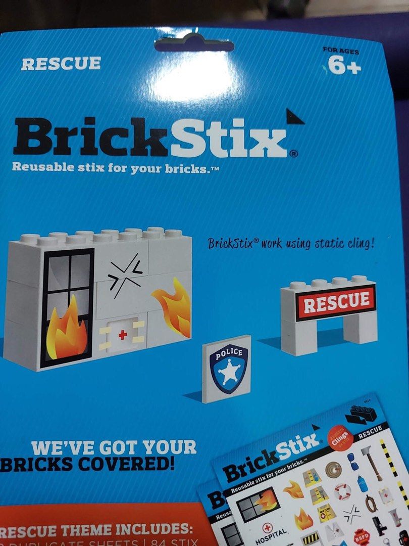 BrickStix LEGO Sticker - Rescue, Hobbies & Toys, Stationary & Craft ...
