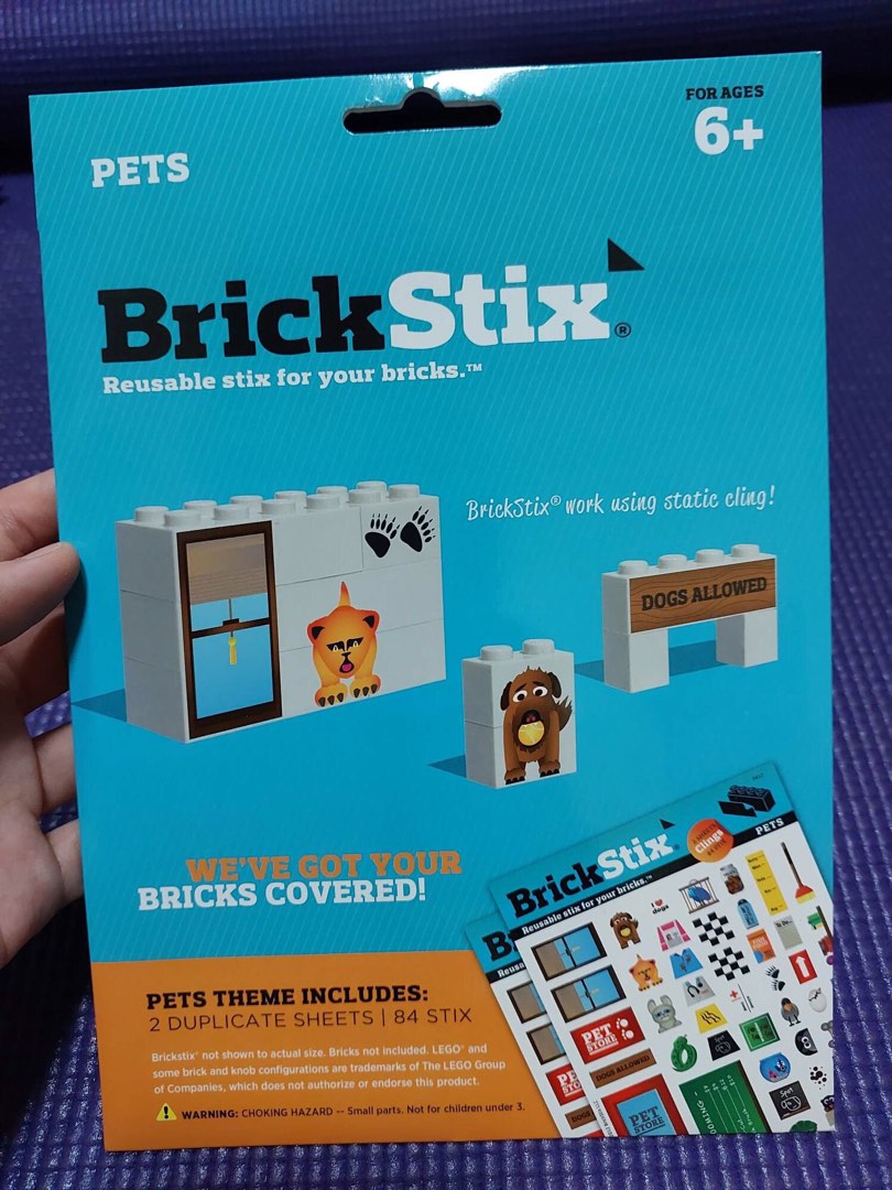 BrickStix LEGO Stickers Pets, Hobbies & Toys, Stationary & Craft