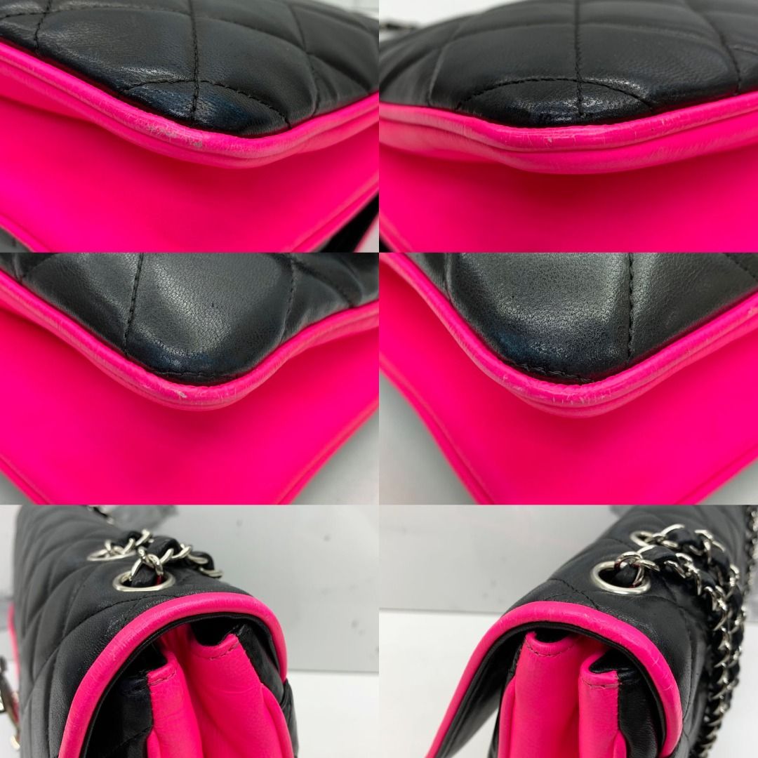 Chanel iphone12 pro case chain shoulder matelasse lambskin pink Coco mark  logo