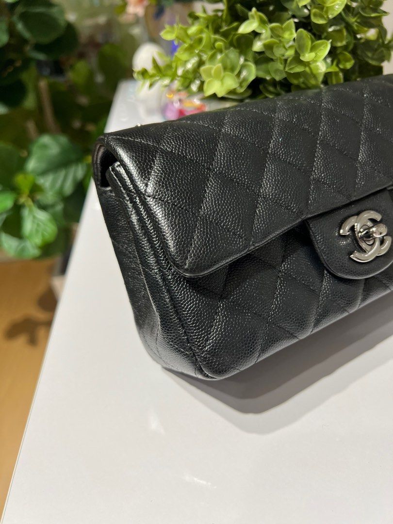 CHANEL MINI RECTANGULAR 18C BLACK IRIDESCENT CAVIAR SHINY RHW