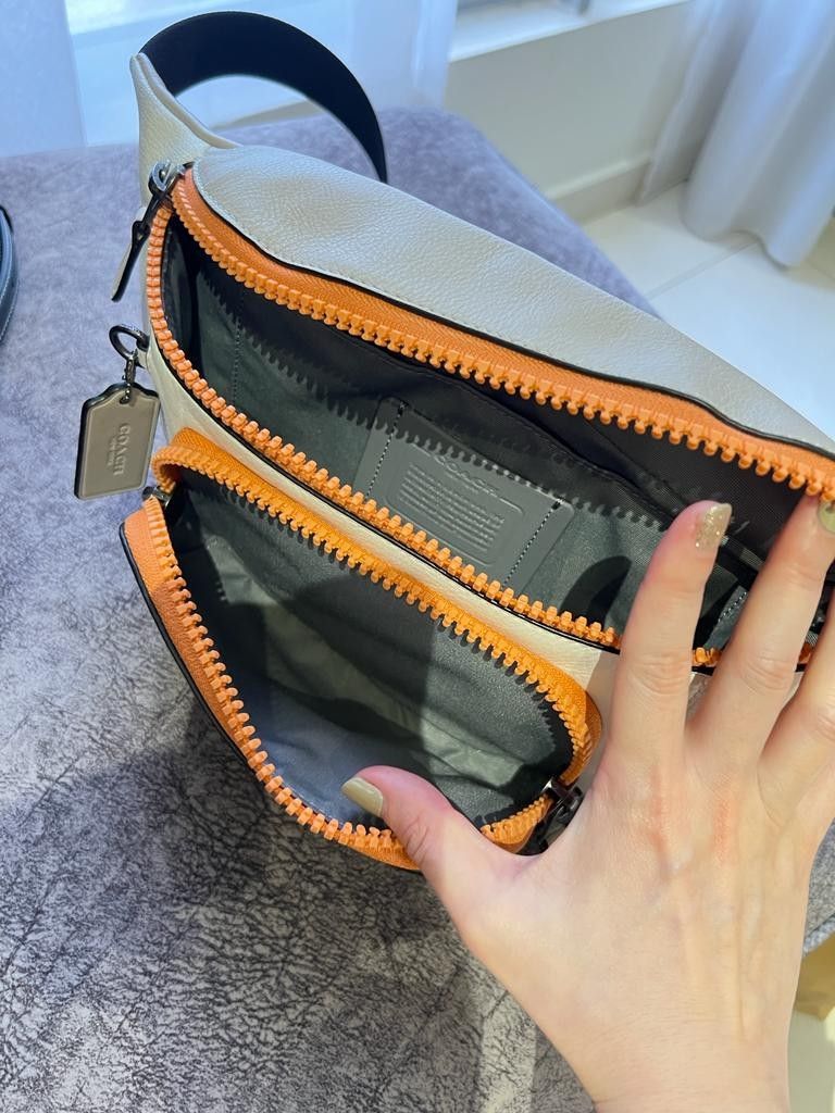 COACH Track Belt / Crossbody Bag In Colorblock Signature Canvas With