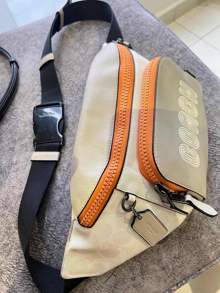 COACH Track Belt / Crossbody Bag In Colorblock Signature Canvas With