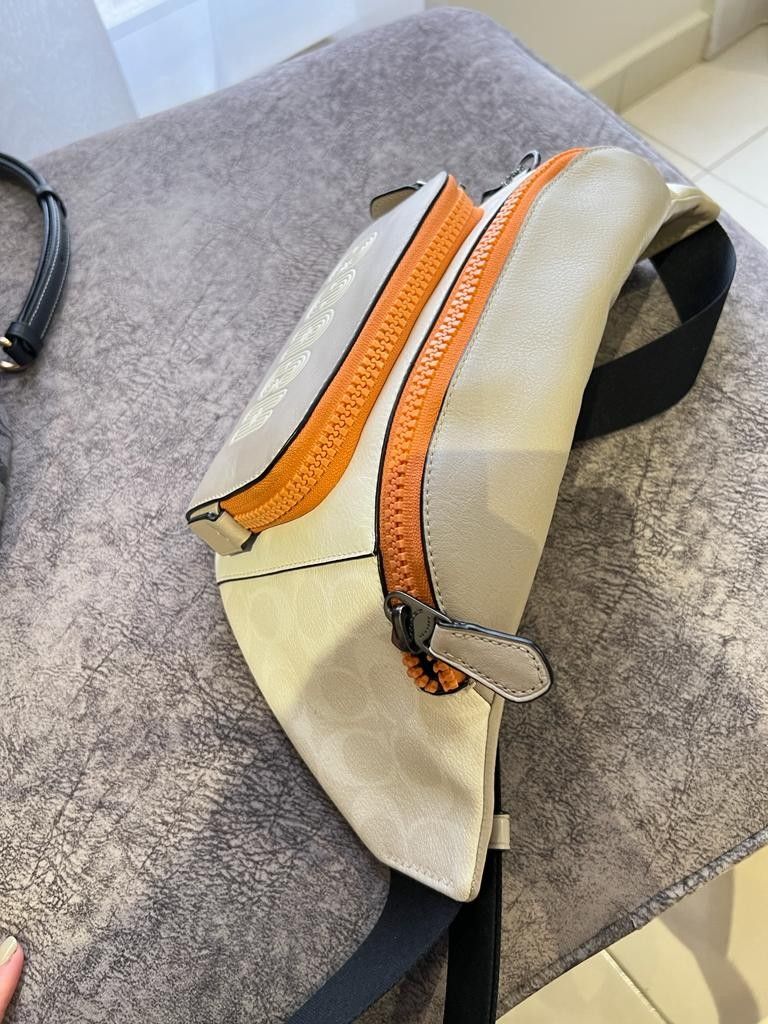 COACH Track Belt / Crossbody Bag In Colorblock Signature Canvas With