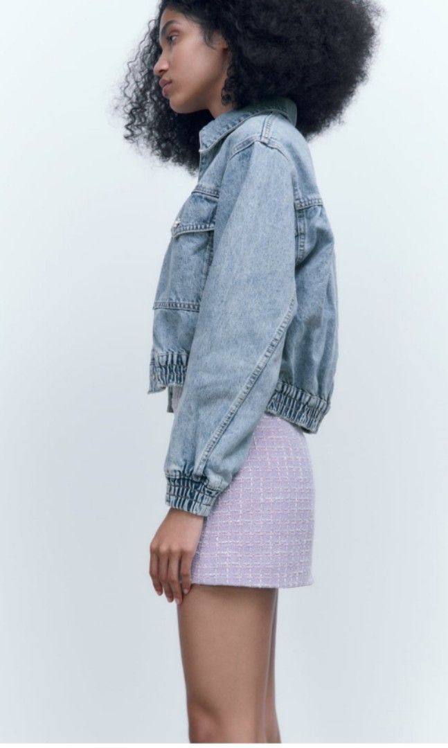 Collusion cropped denim jacket discount