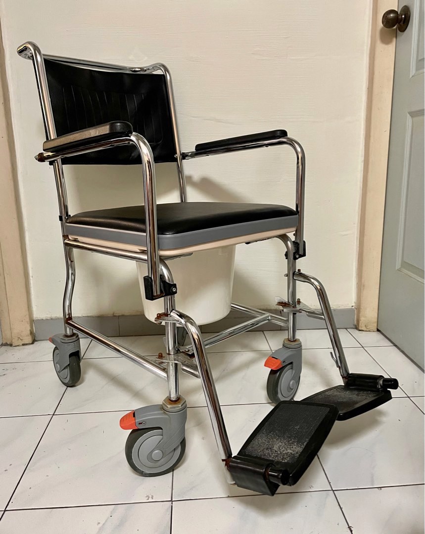 Elderly Toilet Chair Mobile Toilet Stool Shower Chair Wheelchair