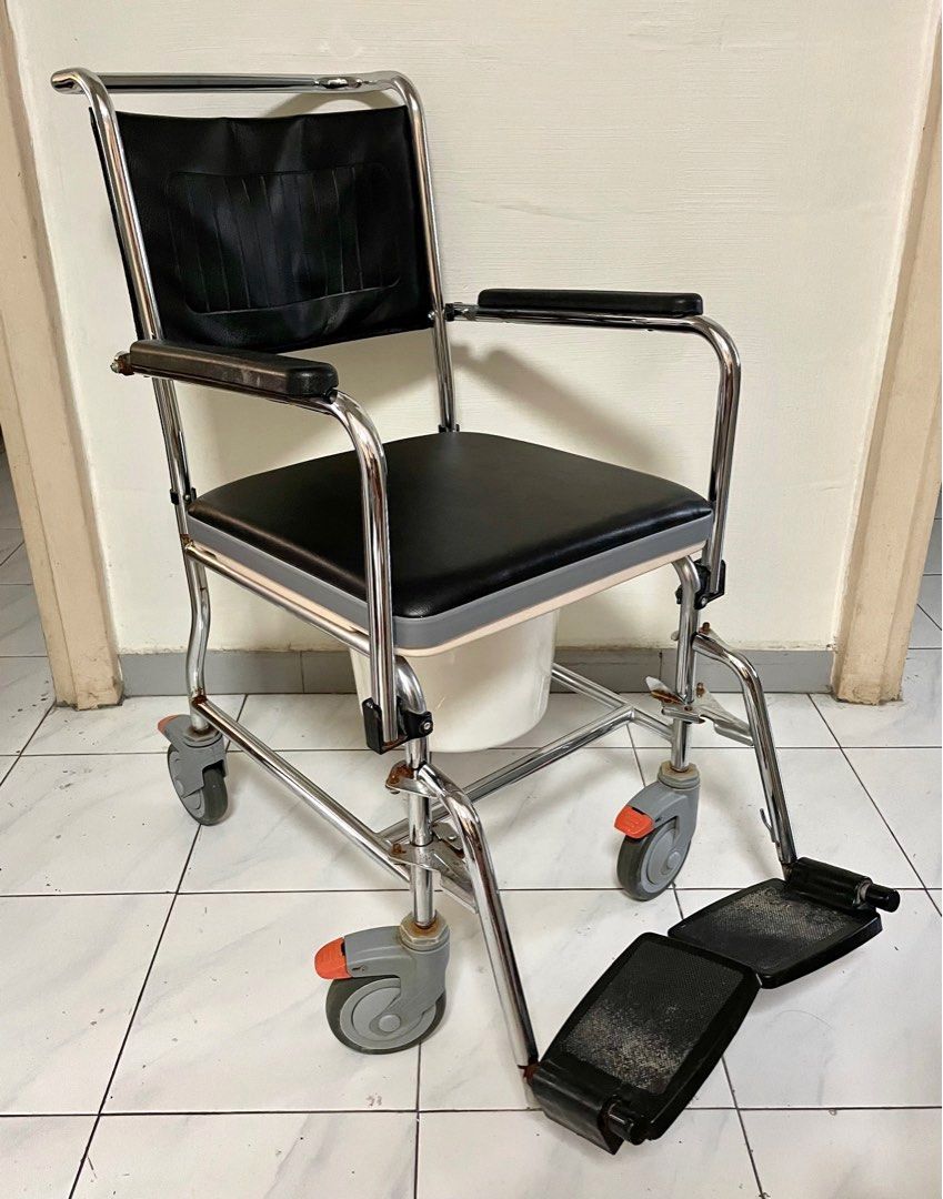 Elderly Toilet Chair Mobile Toilet Stool Shower Chair Wheelchair