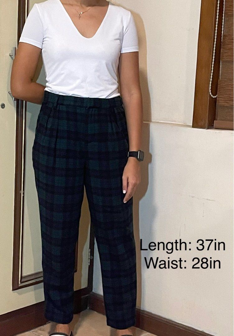 F21 Forever 21 plaid mid rise pants Women s Fashion Bottoms