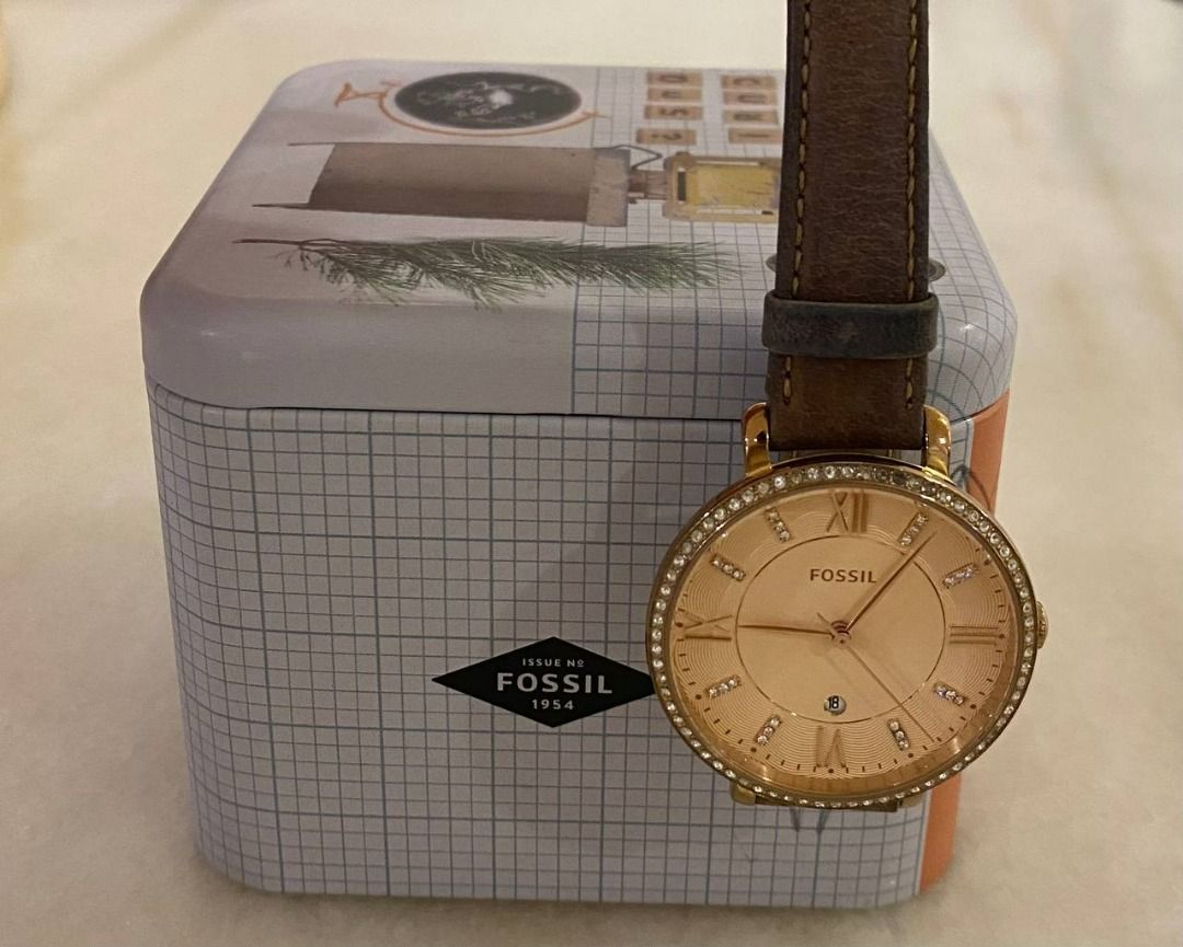 FOSSIL ES4292 Rose Gold Leather Watch