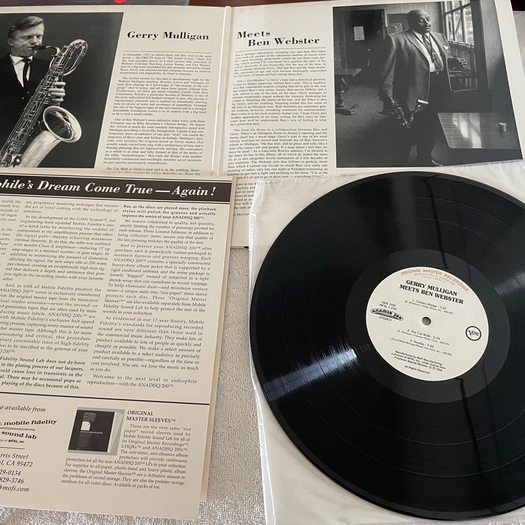 Mulligan　bc,　Ben　Mulligan,　on　Lab　MFSL　Vinyls　Toys,　Media,　Limited　Meets　Sound　Ben　Music　1995,　Hobbies　Vinyl　–　USA,　2x　Fidelity　1-234,　Webster,　–　Mobile　Gerry　No.　0384,　Edition　LP,　Webster　Gerry　Carousell