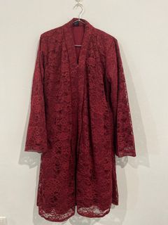 Gio Fabrics Lace Kebaya - Maroon