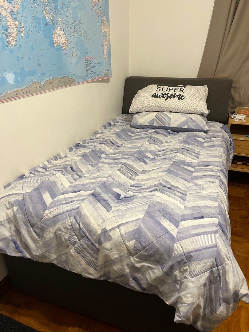 Harvey Norman king single kids bed with trundle, Furniture & Home