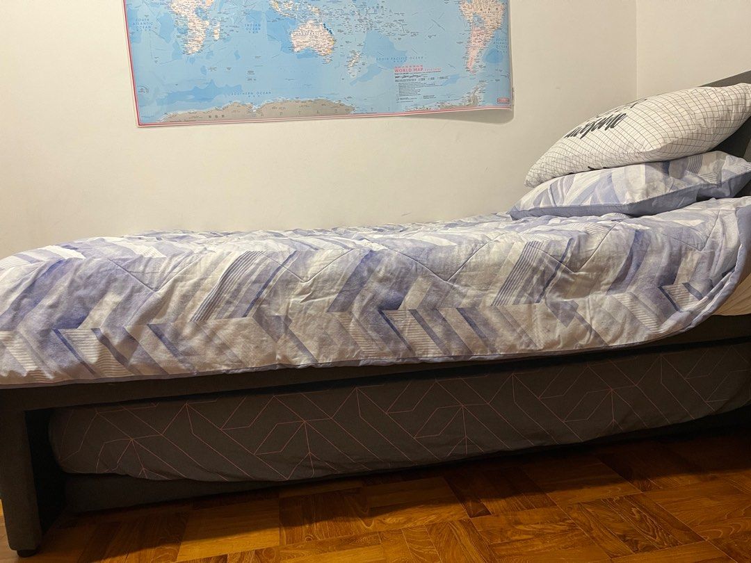 Harvey Norman king single kids bed with trundle, Furniture & Home