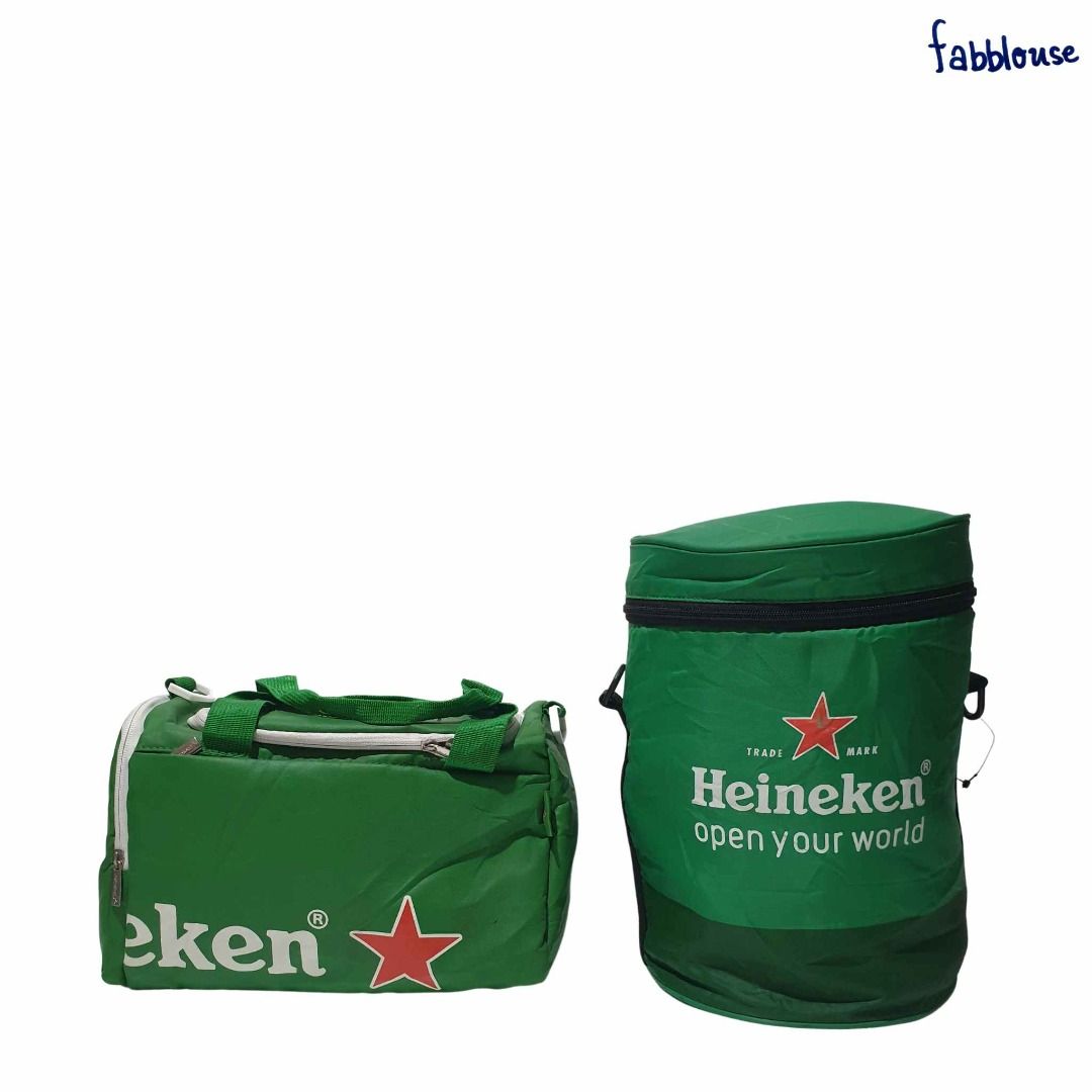 Heineken Duffle Bag + 2pcs Heineken Cooler Bag, Men's Fashion, Men's