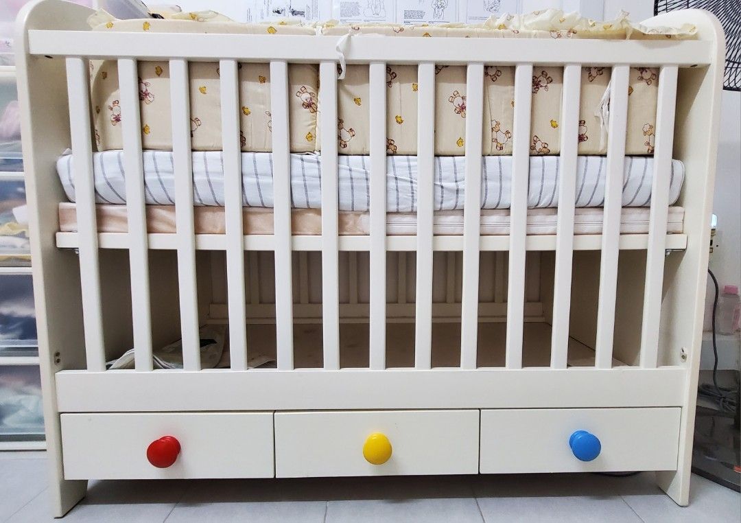 Ikea Baby Cot with Drawer_Special Edition, Babies & Kids, Baby Nursery
