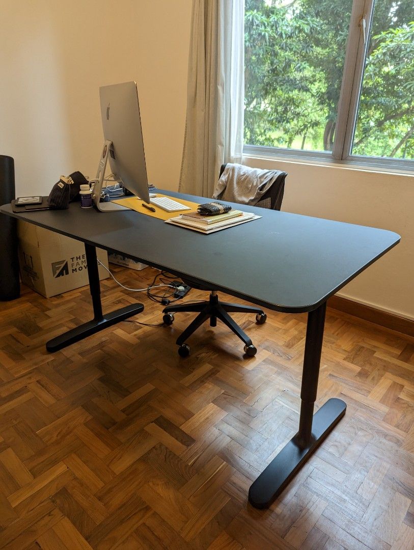 IKEA BEKANT desk with adjustable height, Furniture & Home Living