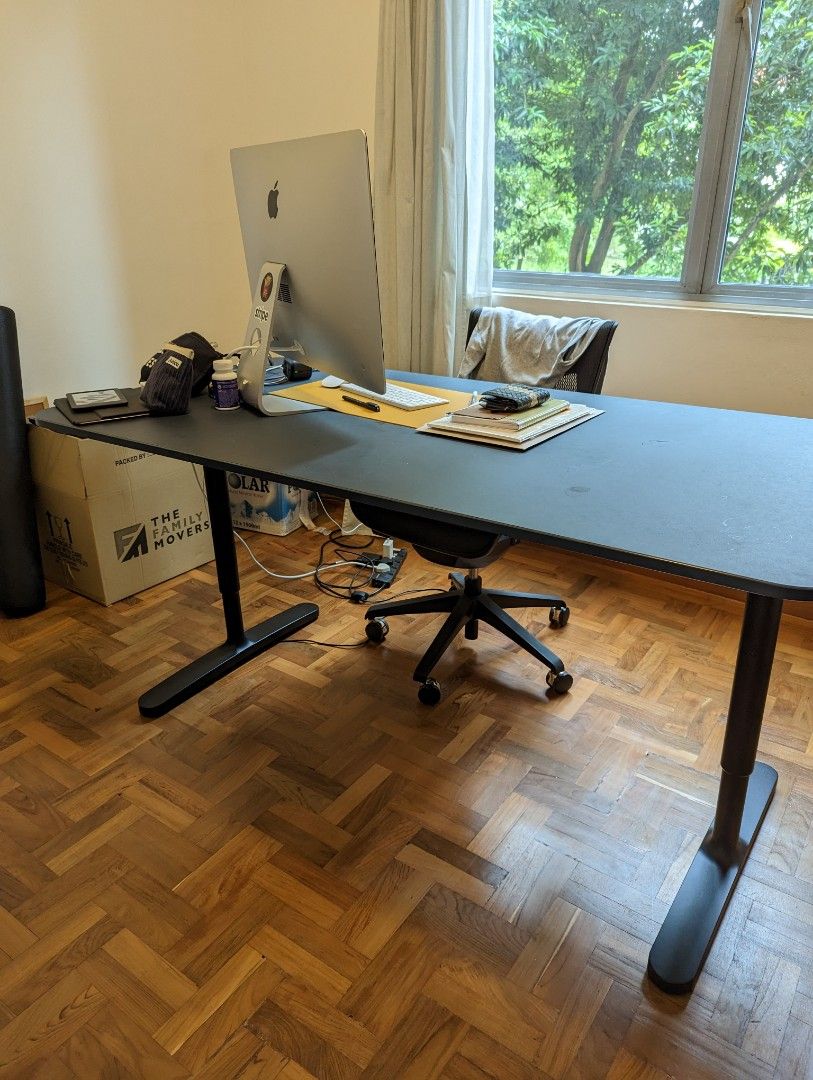 IKEA BEKANT desk with adjustable height, Furniture & Home Living