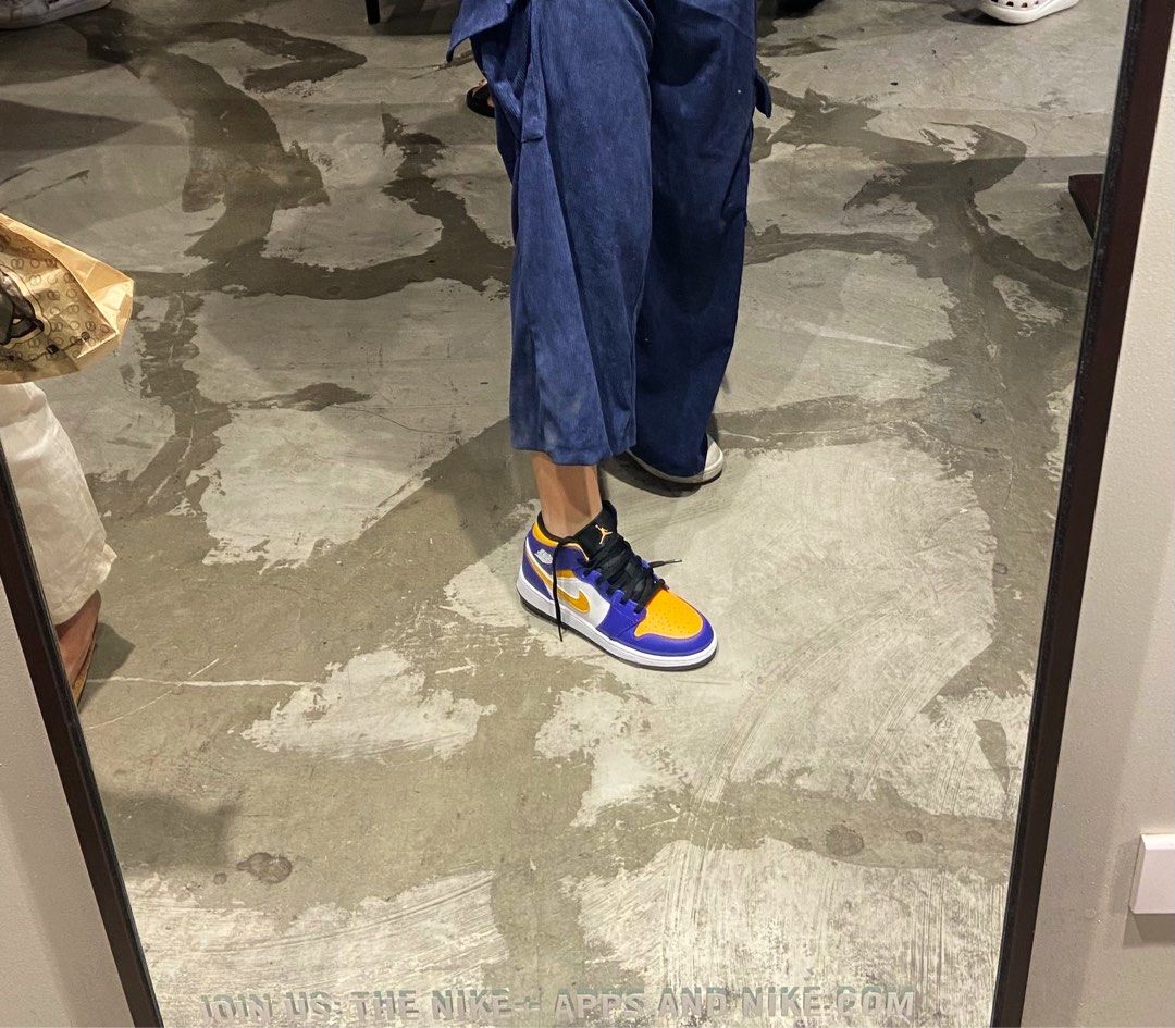 Jordan 1 mid clearance lakers on feet