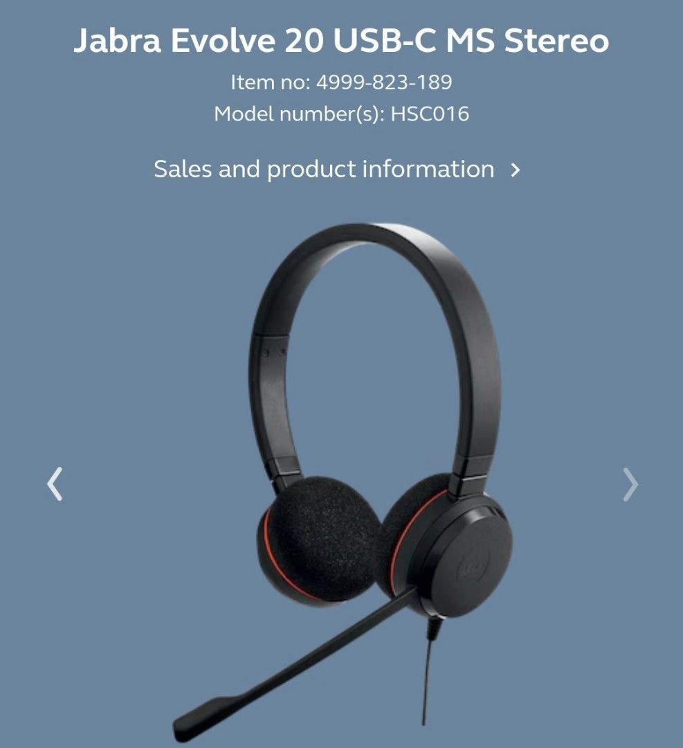 Java Evolve 20 Jabra Evolve 20, Audio, Headphones & Headsets on Carousell