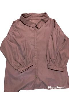 Kemeja suede pink