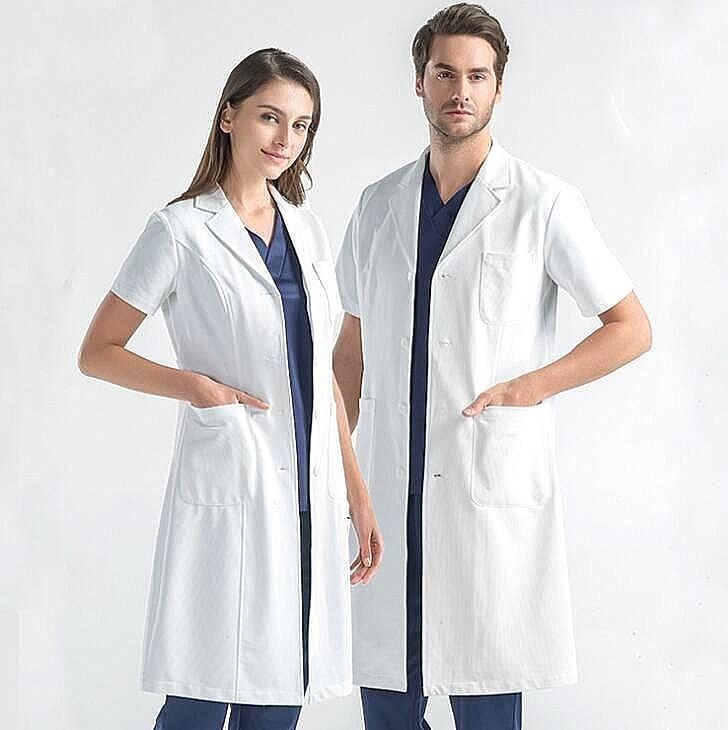 Women's short sleeve white lab coat hotsell
