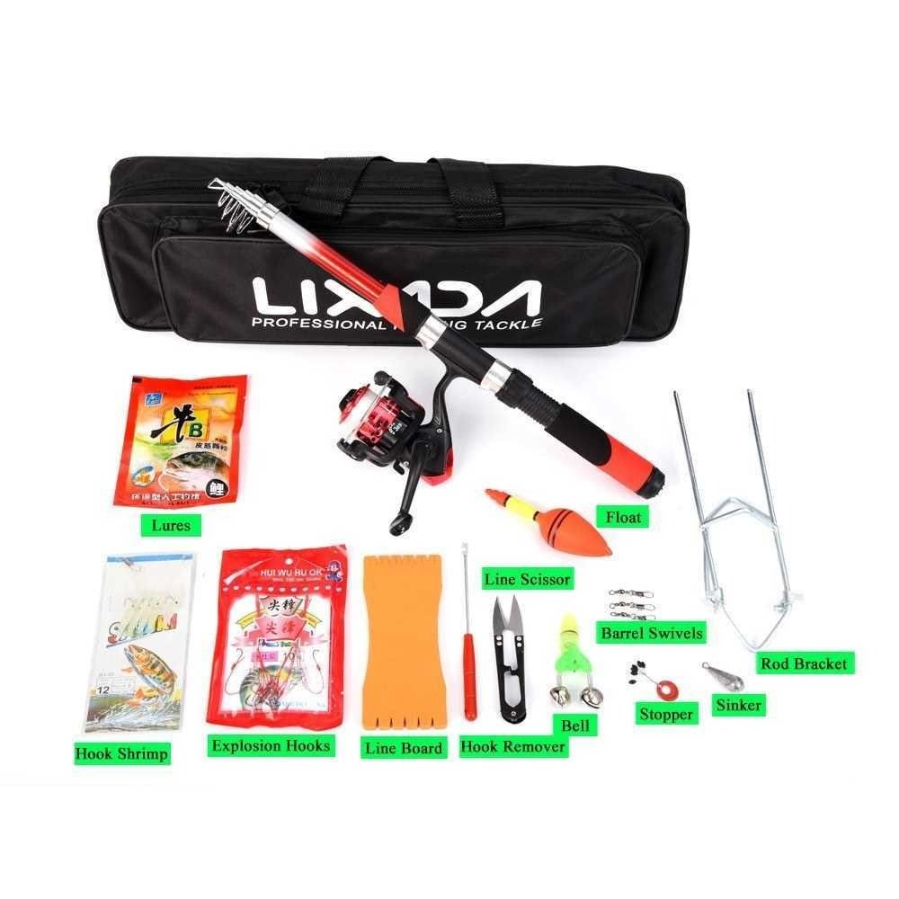 Lixada Portable Fishing Rod Reel Combo Full Kit 2.1 m Telescopic