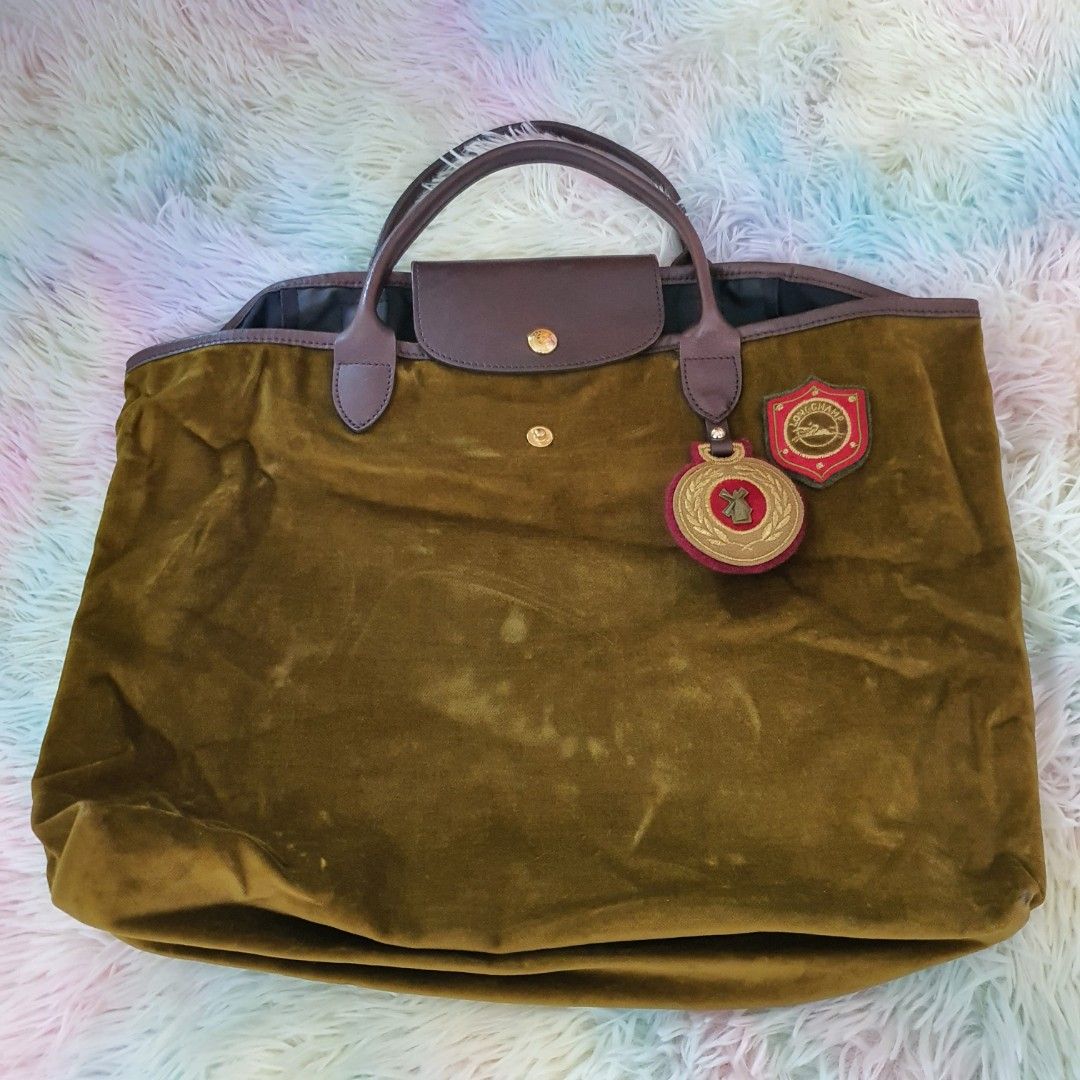 Limited Edition) Longchamp Le Pliage Striped Pouch, Luxury, Bags & Wallets  on Carousell