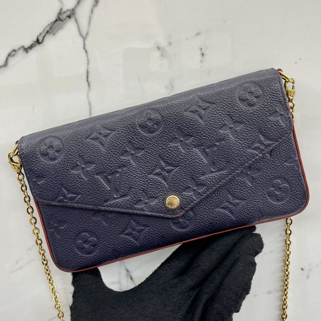 Louis Vuitton M64099 Felicie Monogram Empreinte Pochette - Navy/Red