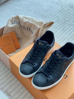 LOUIS VUITTON Sneakers Stardust Black Suede Textile Sz 7.5